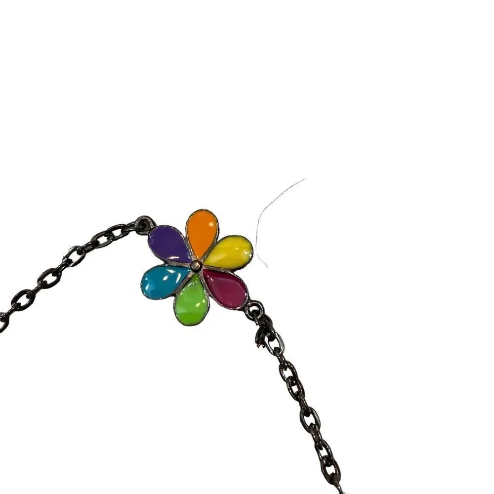Ladies‎ Long Flower Pendant Bronze or Antiqued Gold Necklace